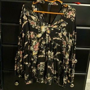 Floral Plus size long sleeve shirt